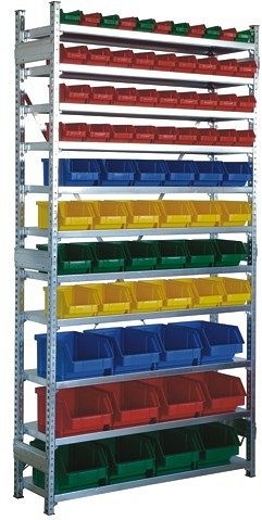 LAORIIUL/LADUSTUSKARPIDEGA riiul 2000×1000 mm, metall, sügavus 300 mm, 100 kg/RIIUL, 74 plastkarbiga