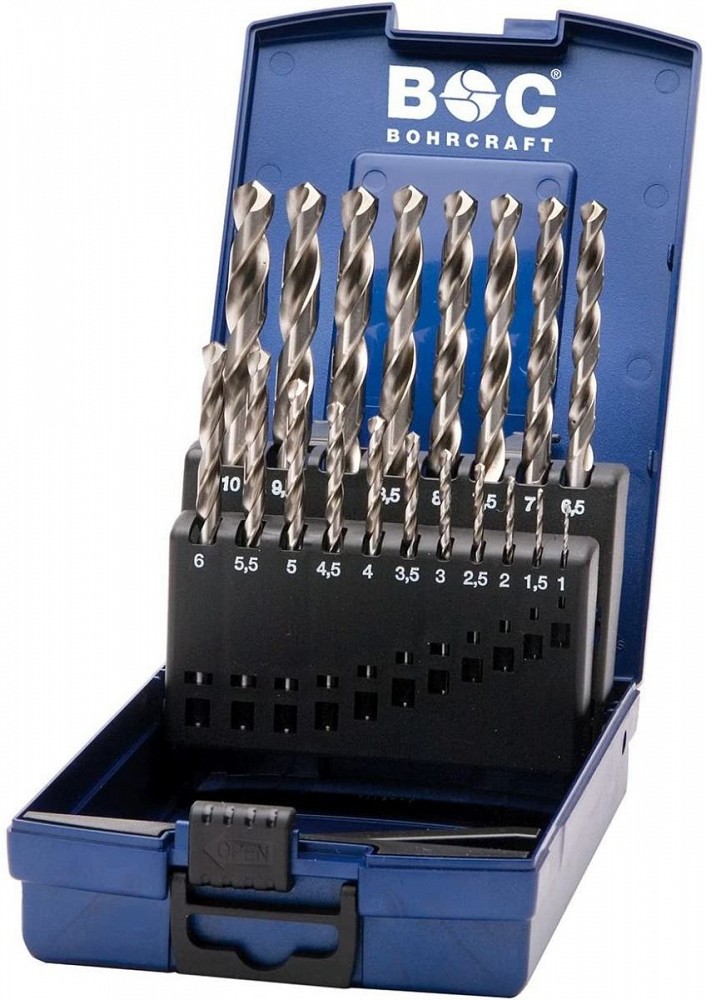 19-osaline HSS-G MET, puuride kompl, DIN338 1.0-10.0 mm/0.5 mm samm