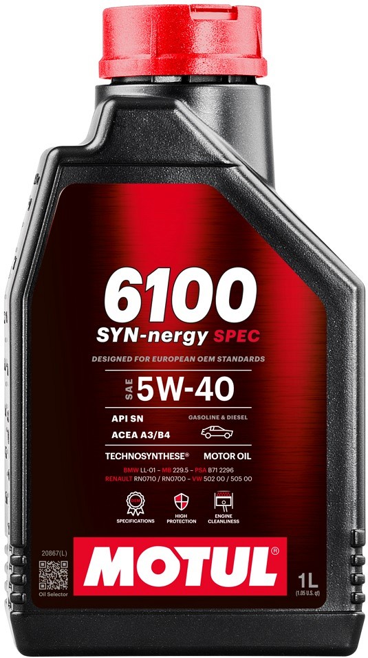 MOTUL 6100 SYN-nergy spec 5W40 A3/B4 1 l