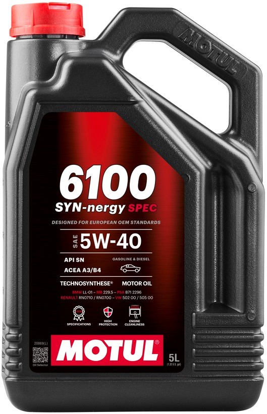 MOTUL 6100 SYN-nergy spec 5W40 A3/B4 5 l