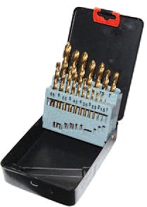 19-osaline HSS-TIN MET, PUURIDE KOMPL, 1.0-10.0 mm/0.5 mm SAMM