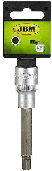 1/2" pikk padrunotsik kuuskant 12 mm, 100 mm satin CR-VAN, riputuspakend