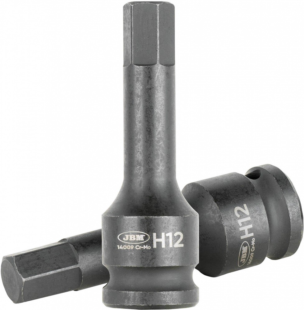 1/2" löökotsik kuuskant pikk HE×12 mm/78 mm, CR-MO riputuspakend
