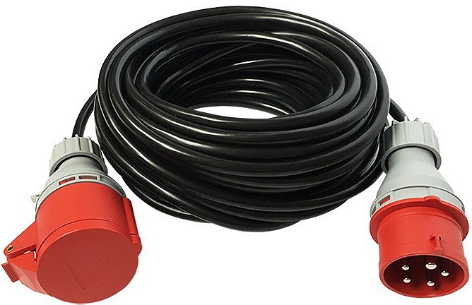 Rullis pikendusjuhe (jätku) 10M jõupesadega 16 A kumm 5×2.5MM2 (H07RN-F)