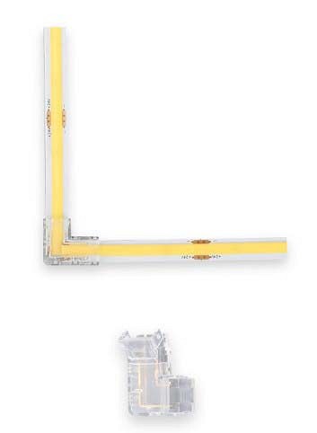 LED riba L jätkuühendus 8 mm ühevärvilisele ribale