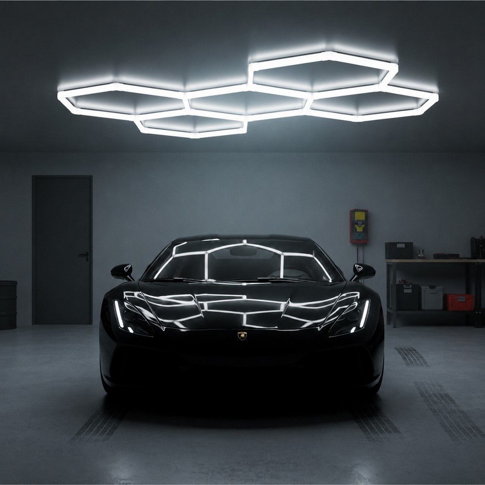 230 V LED detailing kärgvalgusti hexline 21600LM/6500K/IP20, 2008×3000 mm