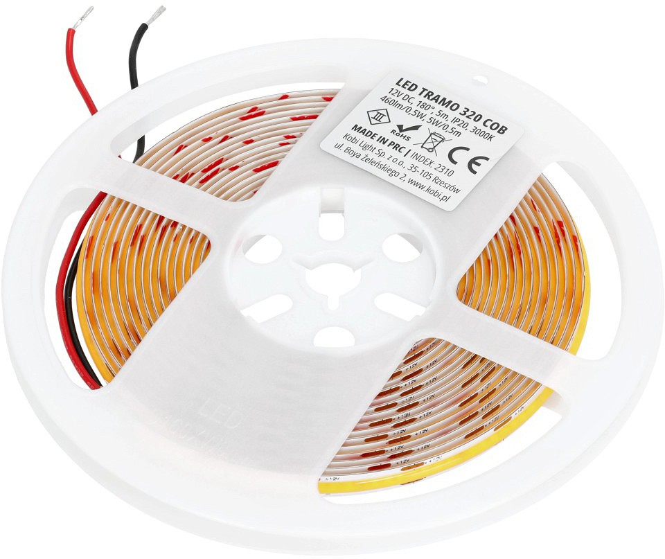 12 V LED riba tramo premium 320COB SOE valge 3000K IP20 5M