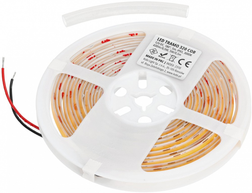 12 V LED riba tramo 320COB SOE valge 3000K IP65 5M