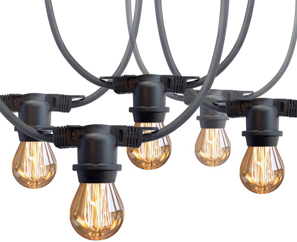 230 V AIA/PEOVALGUSTI "mimosa 2" 10M jätkatav must 10XE27 mA×2300W IP44 A++