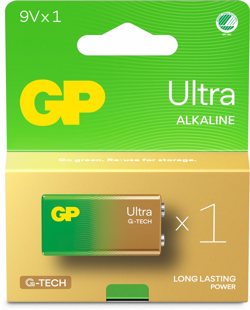 Patarei GP korona 6LR61 9 V 1 tk ultra PLUS alkaline