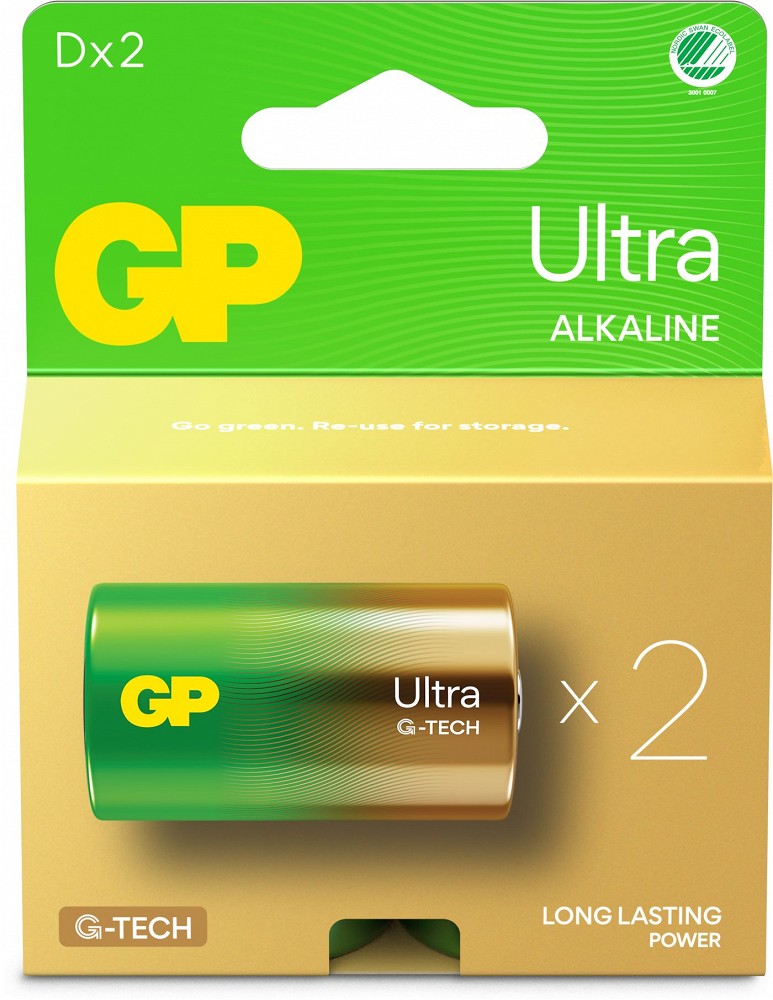 Patarei GP D LR20 2 tk ultra alkaline