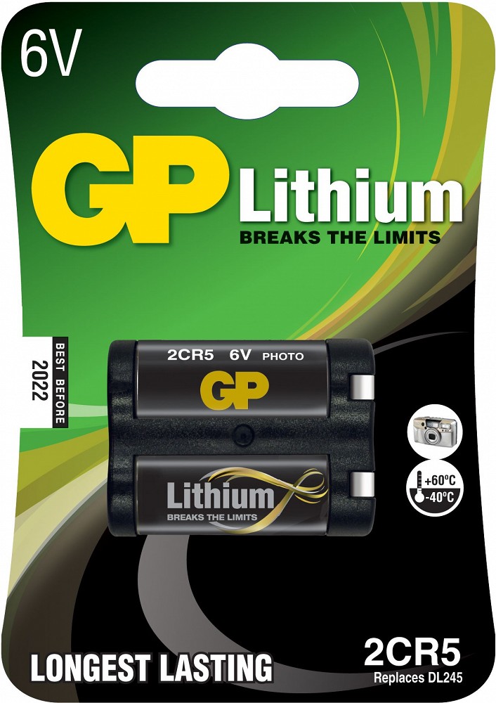 Patarei GP litium-foto 2CR5