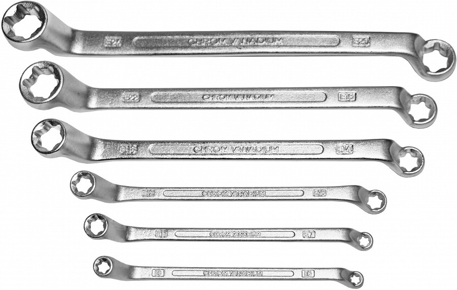 6-osaline TORX silmus-silmusvõtmete kompl, E6-E24, offset 75