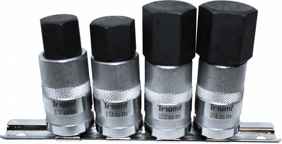 4-osaline 1/2" kuuskant padrunotsikute kompl, 17-24 mm, siinil
