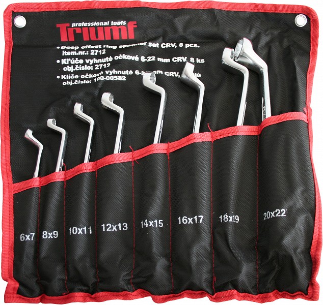 8-osaline silmus-silmusvõtmete komplekt 6-22 mm, tekstiilkotis