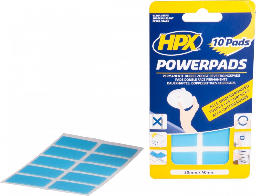 Kahepoolne kinnitus TEIP/PADI 20×40 mm powerpads 10 tk