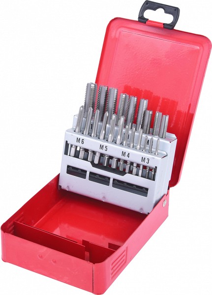 21-osaline keermepuuride kompl, M3-M12 metall karbis