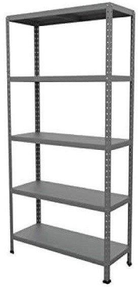 Laoriiul 1870×1000×400 mm, metall, 5-RIIULIGA, 80 kg/RIIUL poltühendus must antrasiit