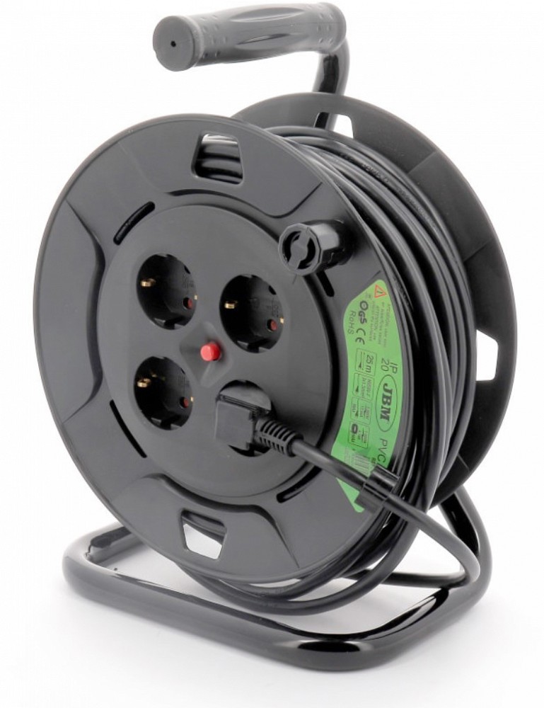 Poolil pikendusjuhe METALL/PLAST 25M 3×1.5MM2 PVC IP20 (MA×1100W, kaitse) JBM*