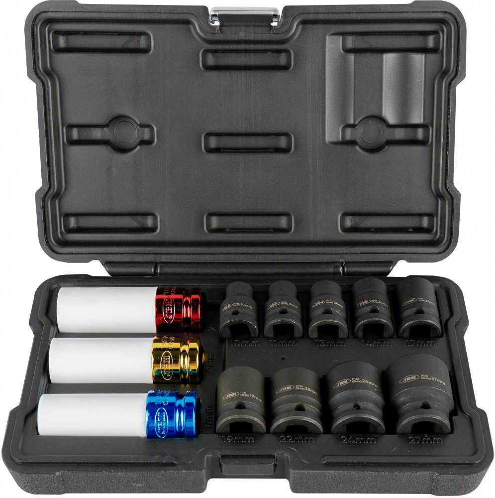 12-osaline veljepadrunite stardikomplekt "ALL IN ONE" 10-27 mm 1/2" CR-MO JBM*