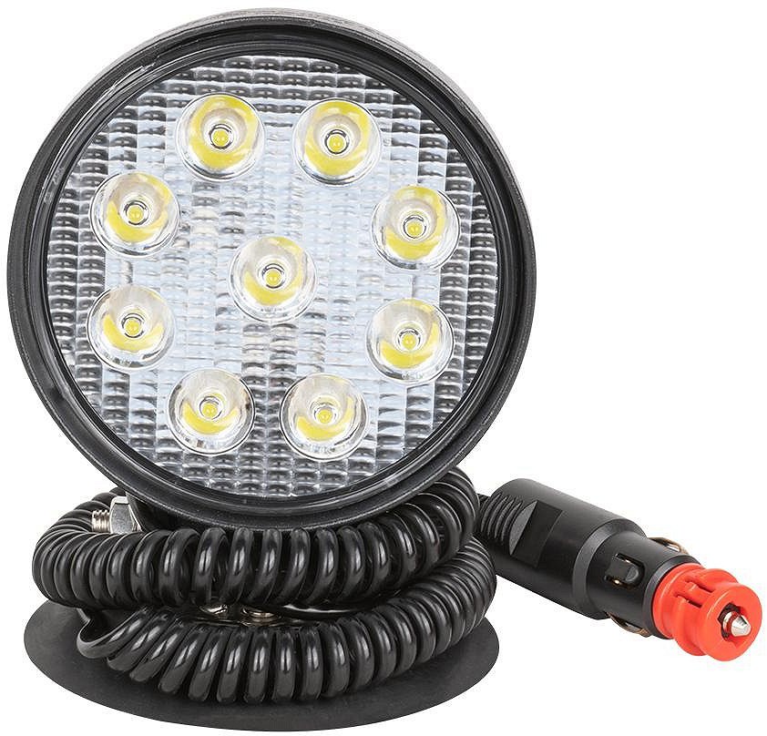 Töötuli 9-LED 27 W 1450LM, "spot" 10-30V IP68 magnetalus, SIG.SÜÜTAJA