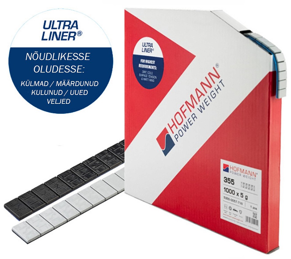 Liimitav tasakaal 3.8 mm, 5 kg rull (1000×5G) FE, hall, ultraliner teip, 355 2.0