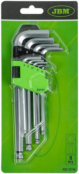 9-osaline L-KUUSKANTVÕTMETE komplekt 1.5-10 mm, kuulots JBM*