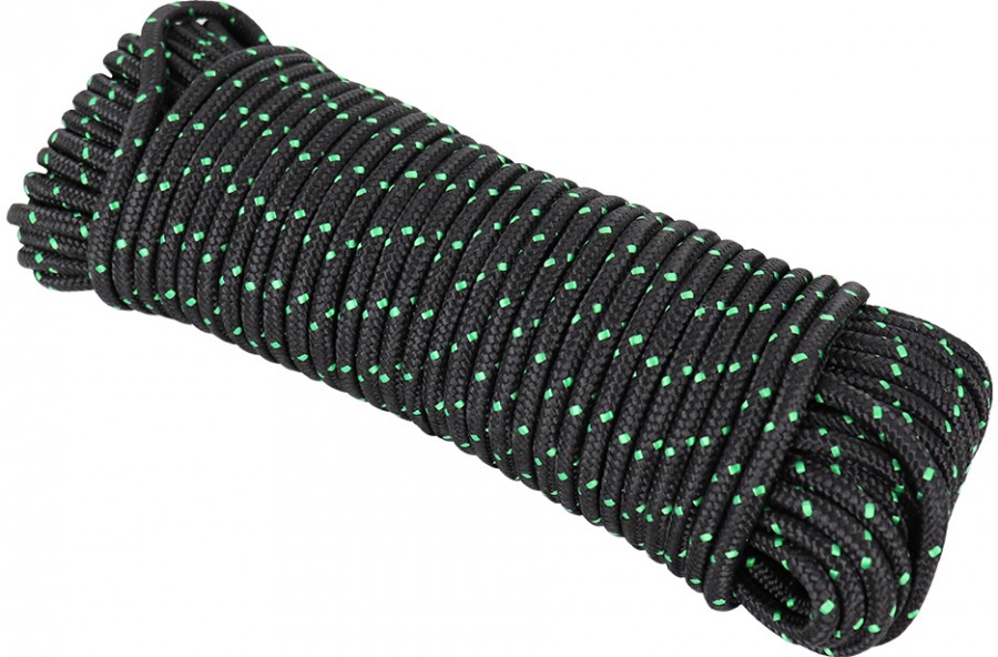 NÖÖR/KÖIS kapron 1/4" / 6.35 mm, 30M, must (rohelised täpid)