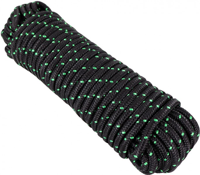 NÖÖR/KÖIS kapron 1/2" / 12.5 mm, 30M, must (rohelised täpid)
