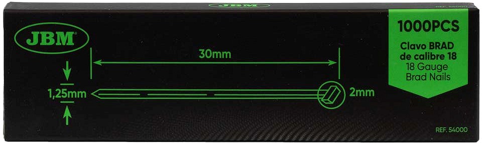 Naelapüstoli naelad 18GA 30×1.25 mm (1000 tk)