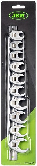 10-osaline lõhiksilmus otsade komplekt 10-22 mm, 3/8" adapteriavaga, metallsiinil