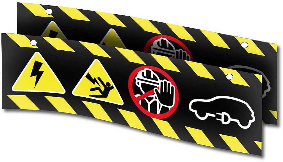 Elektriauto OHUTSOON/KÕRGEPINGE märgis 165×500 mm