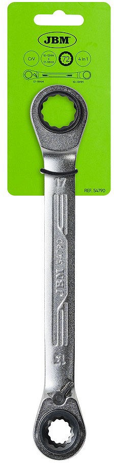 Reeversiga 4-IN-1 silmustirr võti 13×17-10×19 mm riputuspakendis