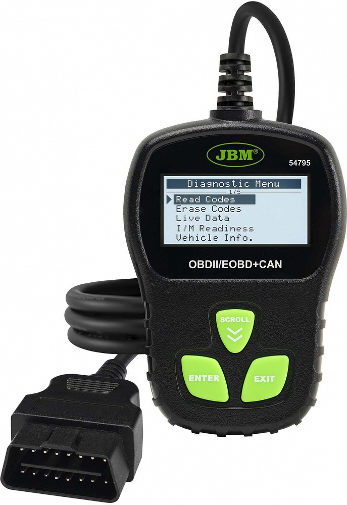OBDII/EOBD TFT DIAGNOSTIKASEADE/TESTSEADE veakoodi lugeja JA VEA kustutaja