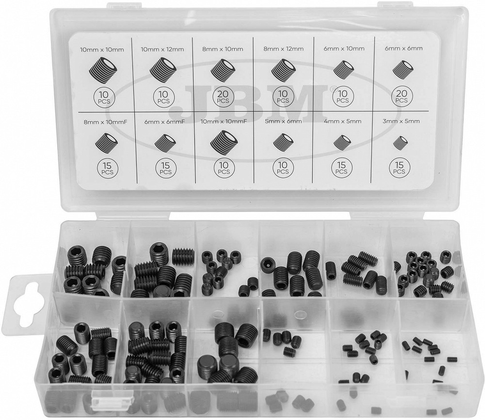 160-osaline meeterkeermega STOPPERKRUVIDE/KORKIDE komplekt 3-12 mm JBM*