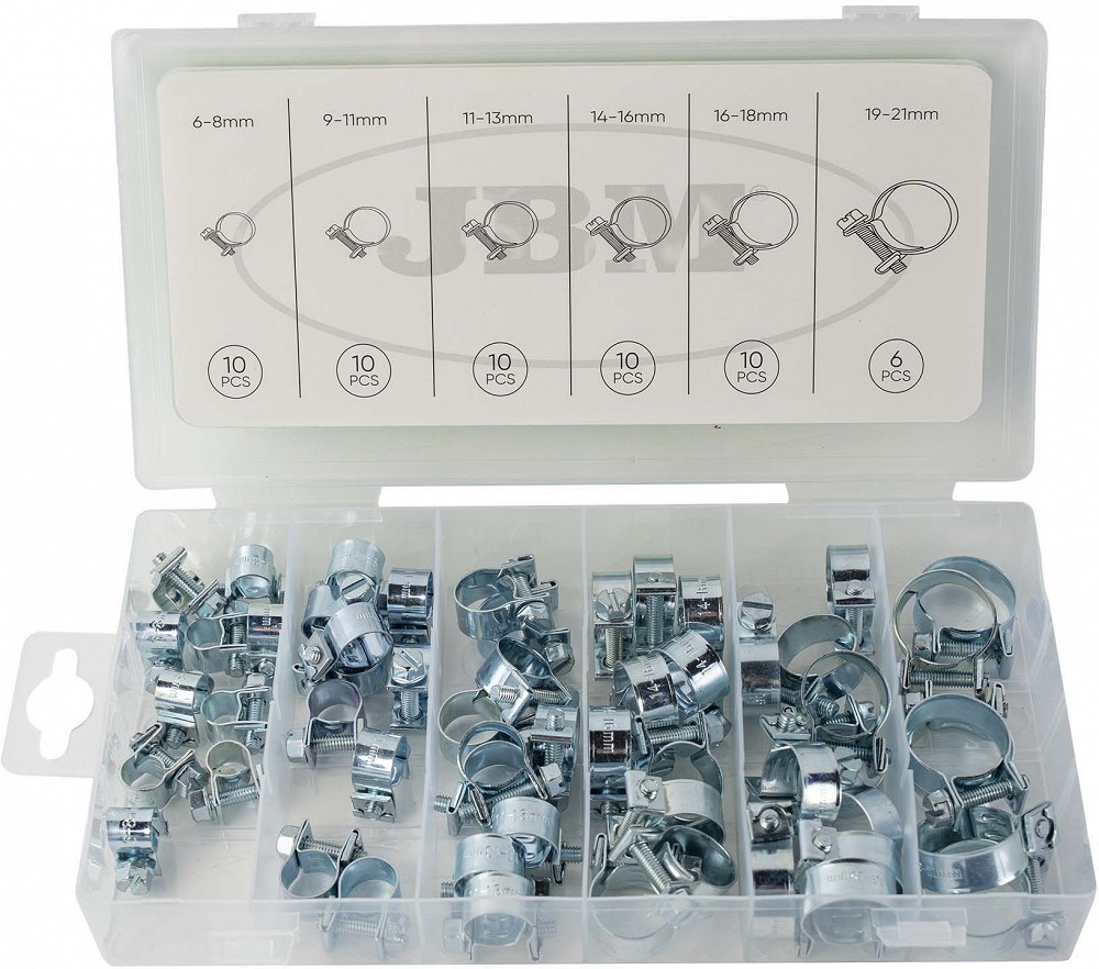 56-osaline mini lõdvikuklambrite komplekt (6-21 mm) JBM*
