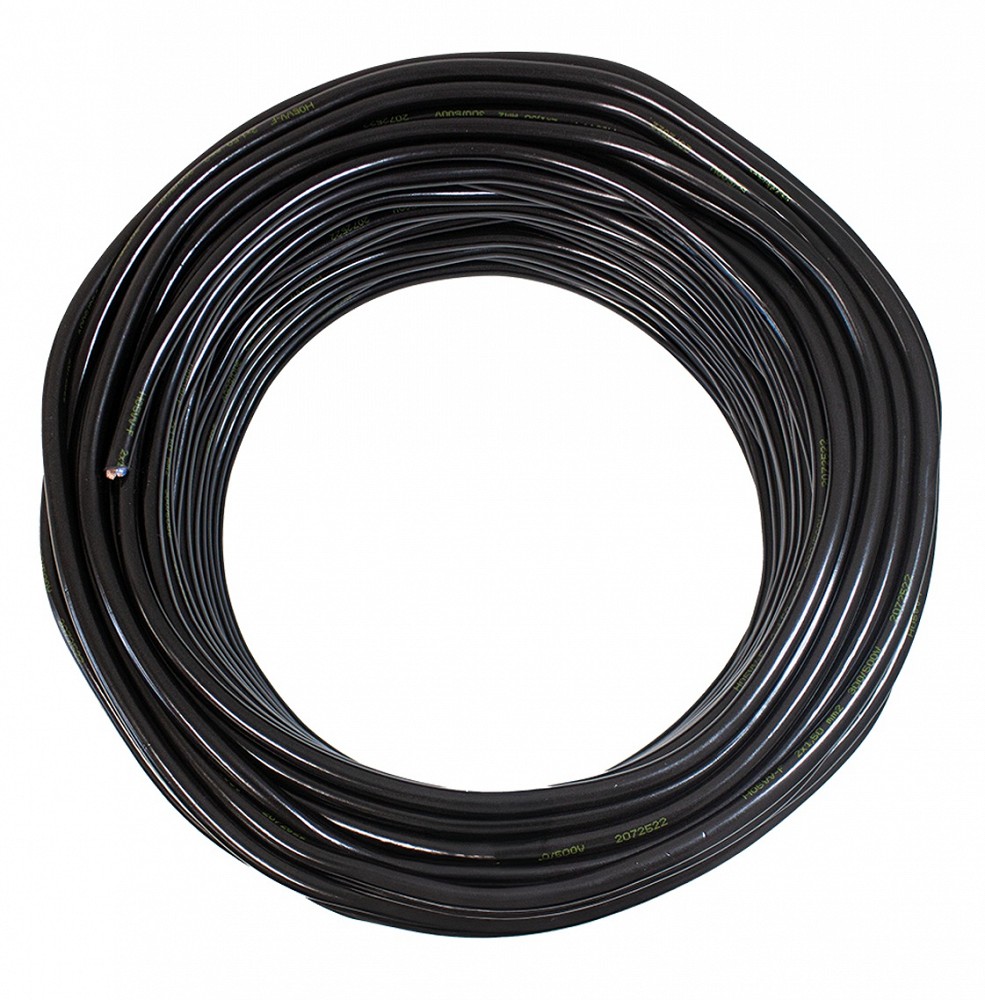 Elektrijuhe ümar must 2×1.50 mm² 2 sooneline 50M