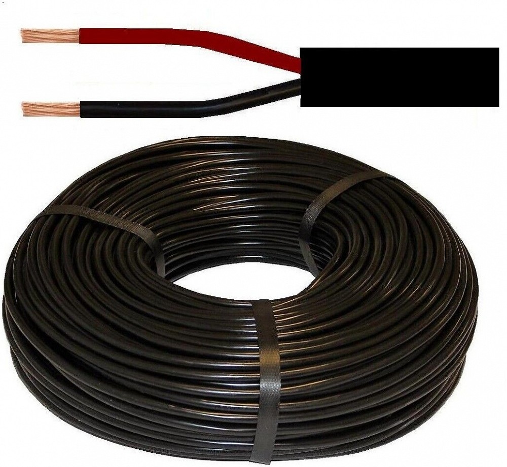 Elektrijuhe ümar must 2×0.75 mm² 2 sooneline 50M