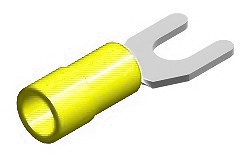 Juhtmeotsik HARK/KAHVEL kollane Ø6.5 mm blister 5 tk