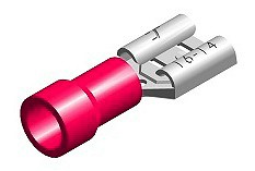 Juhtmeotsik lapik "EMA" punane 6.3×0.8 mm 100 tk