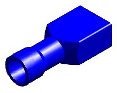 Juhtmeotsik lapik "EMA" kaetud sinine 6.3×0.8 mm 100 tk