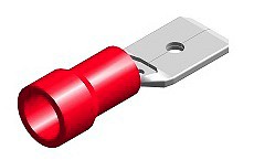Juhtmeotsik lapik "ISA" punane 6.3×0.8 mm 100 tk