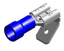 Juhtmeotsik lapik "ISA+EMA" sinine 6.3×0.8 mm blister 10 tk