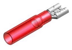 Termokahanev juhtmeotsik lapik "EMA" punane 6.3×0.8 mm 10 tk