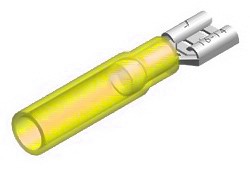 Termokahanev juhtmeotsik lapik "EMA" kollane 6.3×0.8 mm 5 tk