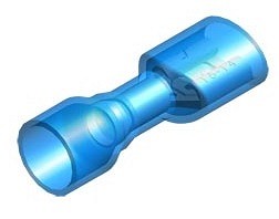 Termokahanev lapik "EMA" kaetud sinine 6.3×0.8 mm 10 tk juhtmeotsik