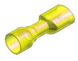 Termokahanev lapik "EMA" kaetud kollane 6.3×0.8 mm 100 tk juhtmeotsik
