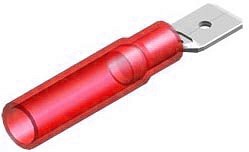 Termokahanev juhtmeotsik lapik "ISA" punane 6.3×0.8 mm 10 tk