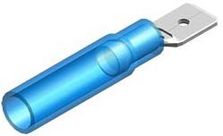 Termokahanev juhtmeotsik lapik "ISA" sinine 6.3×0.8 mm 10 tk