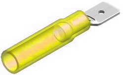 Termokahanev juhtmeotsik lapik "ISA" kollane 6.3×0.8 mm 5 tk